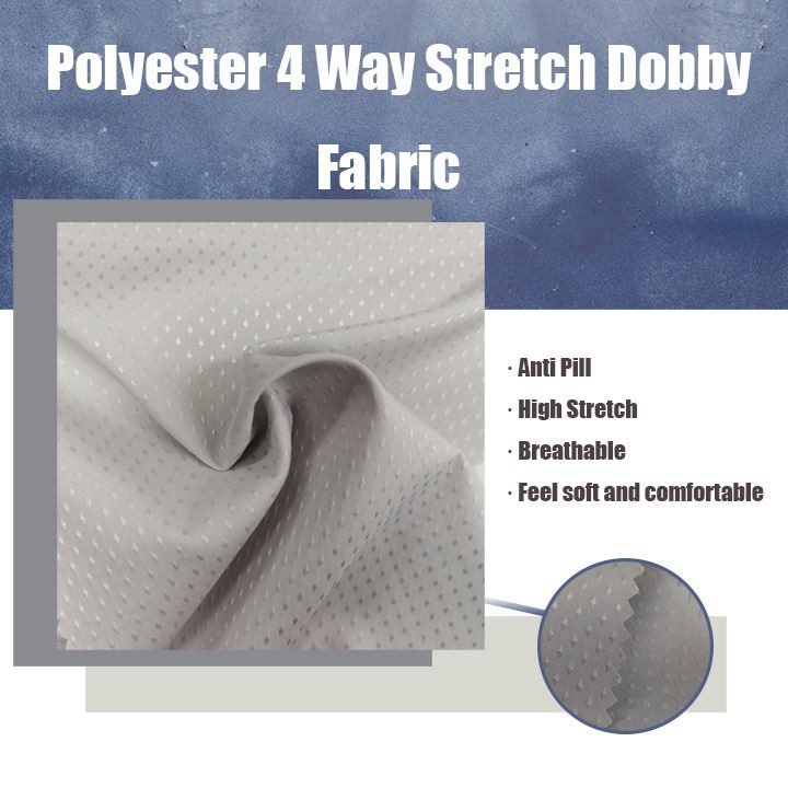 product-720-720 Polyester 4 way Stretch Dobby Fabric