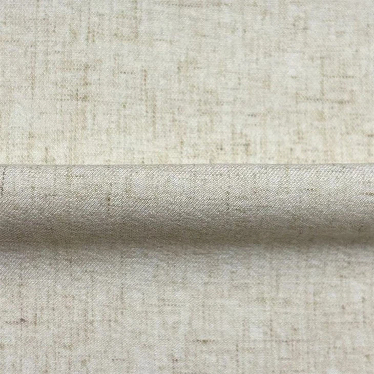 Polyester Linen Beige Fabric For Dress